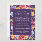 バジェット多血お祝いライフ招待状 ノートカード (正面)