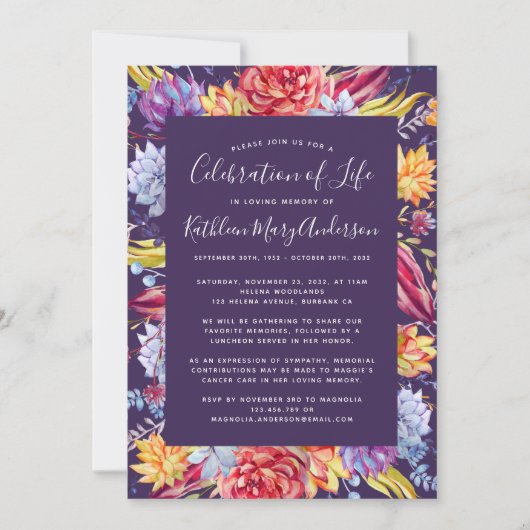 バジェット多血お祝いライフ招待状 ノートカード (正面)