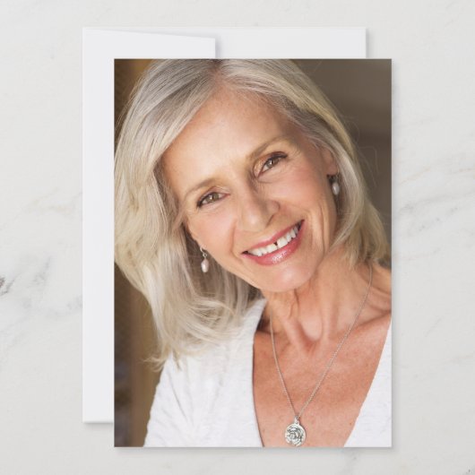 バジェット多血お祝いライフ招待状 ノートカード (裏面)