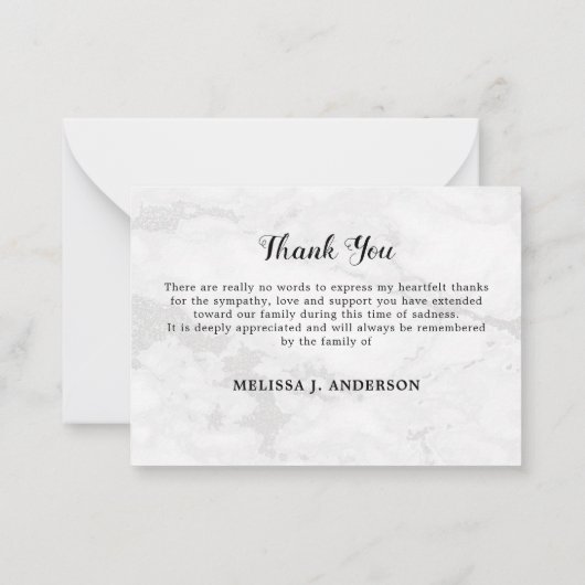 バジェット大理石3フォト悔やみや弔慰葬儀ありがとう ノートカード (裏面)