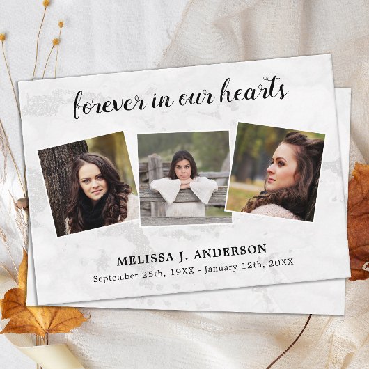 バジェット大理石3フォト悔やみや弔慰葬儀ありがとう ノートカード