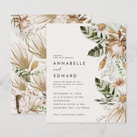 バジェット天然ボヘミアン植物学モダンエレガント (正面/裏面)