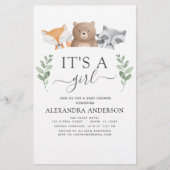 バジェット女の子の赤ちゃんシャワー森の緑 (正面)