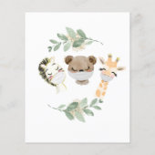 バジェット女の子の赤ちゃんシャワーWoodlandユーカリ チラシ (裏面)