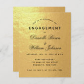 バジェット婚約招待状オンフェイクゴールドフォイル (正面/裏面)