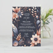 バジェット安スタイリッシュ価屋外ネイビー結婚ズ 招待状 (スタンド正面)