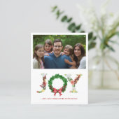バジェット家族写真ジョイタイポグラフィクリスマスカード (スタンド正面)