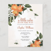 バジェット小さなかわいこちゃんベビーシャワー招待状 (正面)