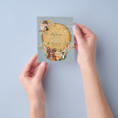 バジェット少年の森の動物の赤ちゃんシャワー チラシ (手)