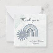 バジェット少年の赤ちゃんシャワー青い水の色ありがとう ノートカード (正面)