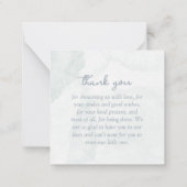 バジェット少年の赤ちゃんシャワー青い水の色ありがとう ノートカード (裏面)