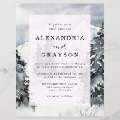 バジェット山の水の色素朴結婚式の招待 チラシ (正面)