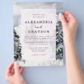 バジェット山の水の色素朴結婚式の招待 チラシ (手)