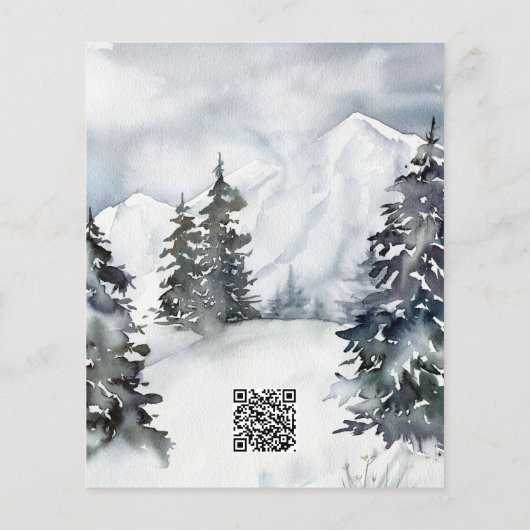 バジェット山の水の色素朴結婚式の招待 チラシ (裏面)