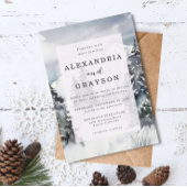 バジェット山の水の色素朴結婚式の招待 チラシ