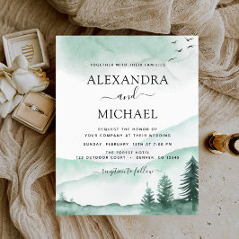 バジェット山素朴の水の色の緑結婚の色