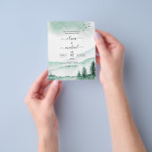 バジェット山素朴の水の色の緑結婚の色 チラシ (手)