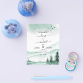 バジェット山素朴の水の色の緑結婚の色 チラシ (シングル)