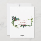 バジェット幸せスケートで滑るベアスノーフラットクリスマス シーズンカード (裏面)