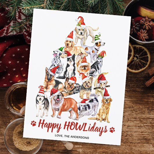 バジェット幸せHOWLidays Dog Lover Christmas Card
