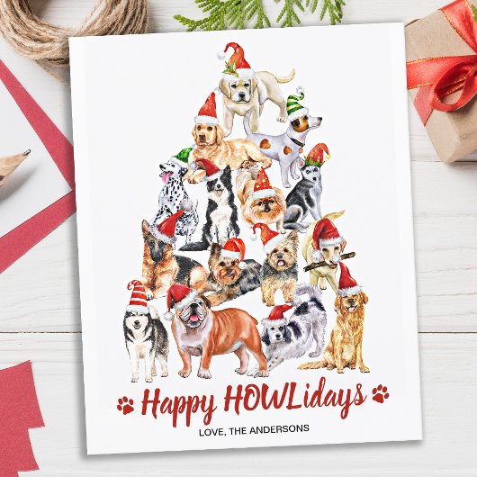 バジェット幸せHOWLidays Dog Lover Christmas Postcar