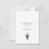 バジェット引っ越しました新しい根の多肉植物 ノートカード (裏面)