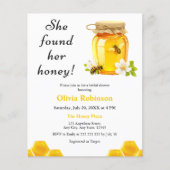 バジェット彼女は彼女の蜂蜜ブライダルシャワー招待状 (正面)
