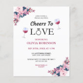 バジェット応援トゥラブワインブライダルシャワー招待状 (正面)