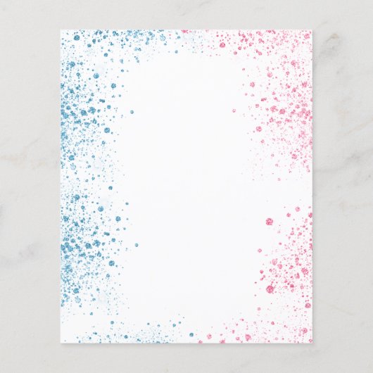 バジェット性別が赤ちゃんシャワー男の子の女の子グリッターを明らかにする (裏面)