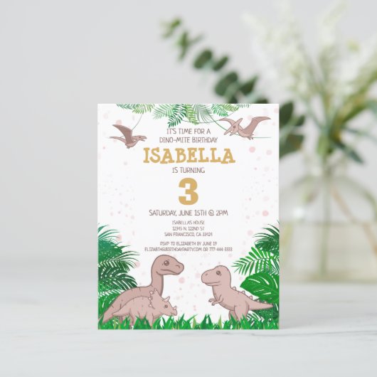 バジェット恐竜キッズディノガール誕生日招待状 (スタンド正面)