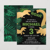 バジェット恐竜キッズディノトレックス誕生日招待状 (正面/裏面)