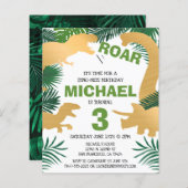 バジェット恐竜キッズディノトレックス誕生日招待状 (正面/裏面)