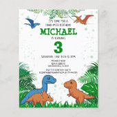 バジェット恐竜キッズディノトレックス誕生日招待状 (正面)