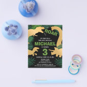 バジェット恐竜キッズディノトレックス誕生日招待状 チラシ (シングル)