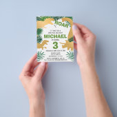 バジェット恐竜キッズディノトレックス誕生日招待状 チラシ (手)