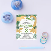 バジェット恐竜キッズディノトレックス誕生日招待状 チラシ (シングル)