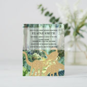 バジェット恐竜ユニセックス赤ちゃんシャワー招待状 (スタンド正面)