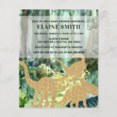 バジェット恐竜ユニセックス赤ちゃんシャワー招待状 (正面)