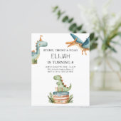 バジェット恐竜誕生日キッズパーティの招待状 (スタンド正面)