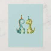 バジェット恐竜誕生日キッズパーティの招待状 (裏面)