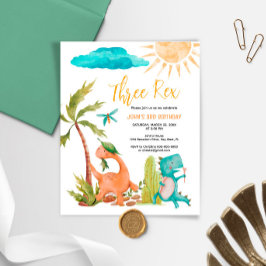 バジェット恐竜3レックス誕生日招待状