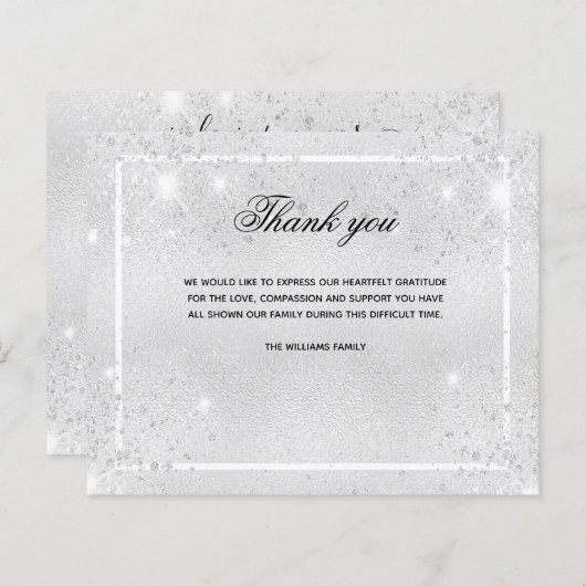 バジェット悔やみや弔慰シルバーの輝感謝していき写真 (正面/裏面)