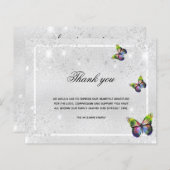 バジェット悔やみや弔慰シルバーバタフライ感謝してい写真you (正面/裏面)