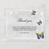 バジェット悔やみや弔慰シルバーバタフライ感謝してい写真you (正面)