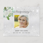 バジェット悔やみや弔慰シルバーフローラ感謝してい写真あなた (裏面)