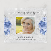 バジェット悔やみや弔慰シルバーフローラ感謝してい写真あなた (裏面)