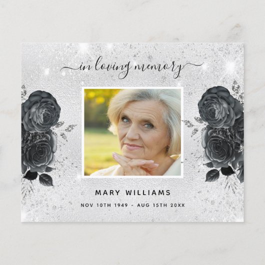 バジェット悔やみや弔慰シルバーブラック感謝してい写真you (裏面)