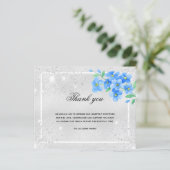 バジェット悔やみや弔慰シルバーブルーフローラ感謝してい写真あなた (スタンド正面)