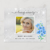 バジェット悔やみや弔慰シルバーブルーフローラ感謝してい写真あなた (裏面)