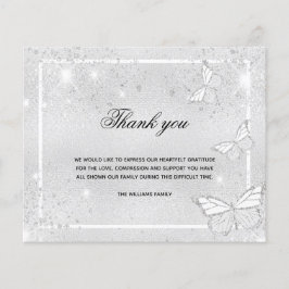 バジェット悔やみや弔慰シルバー蝶感謝してい写真you